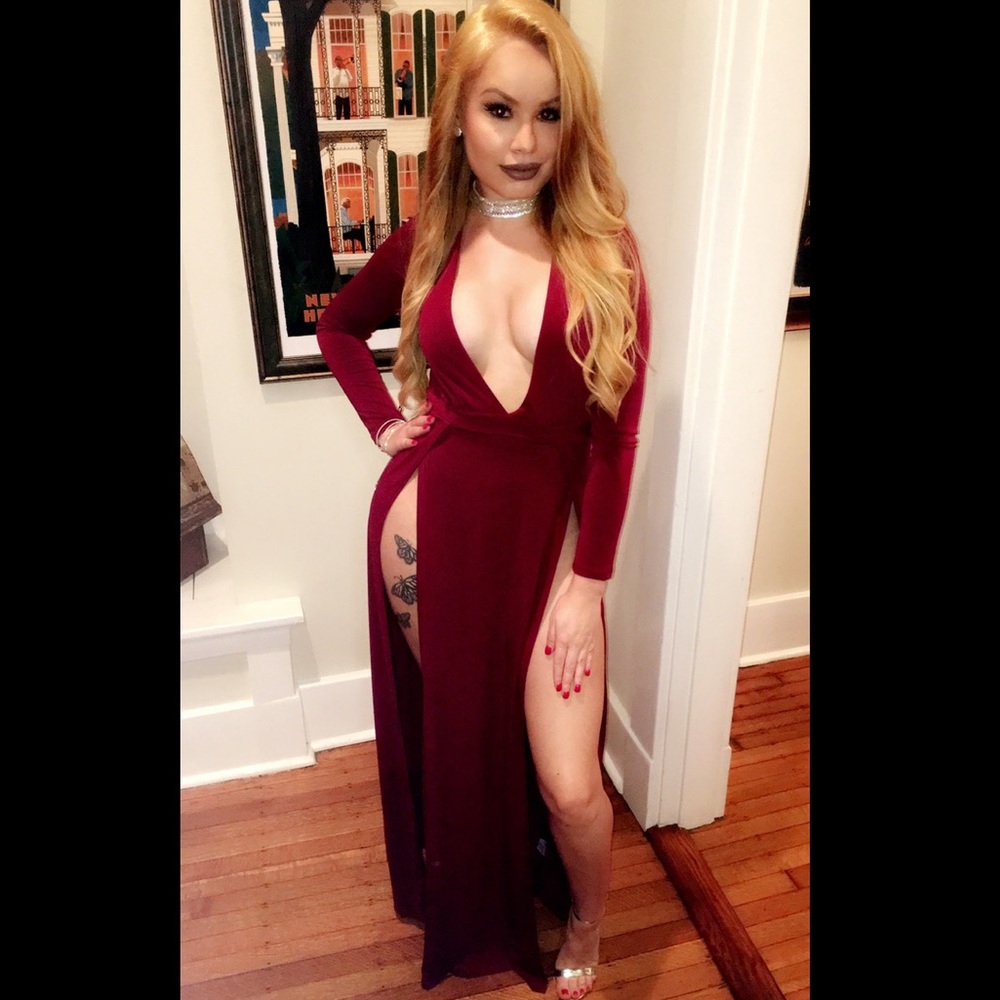 Maroon Maxi Dress